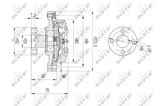 Clutch, radiator fan 49609 NRF