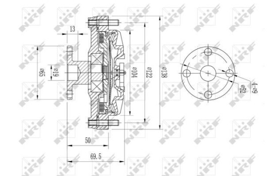 Clutch, radiator fan 49652 NRF