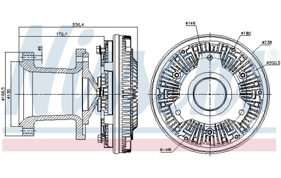 Clutch, radiator fan 86032 Nissens