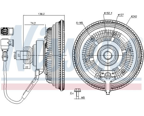 Clutch, radiator fan 86237 Nissens