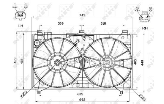 Cooling fan 47566 NRF