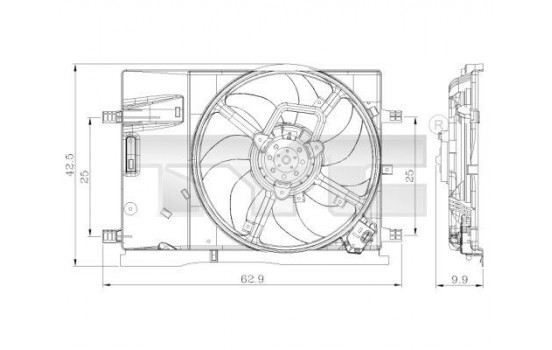 Cooling fan 809-0018 TYC