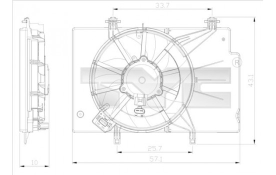 Cooling fan 810-0043 TYC