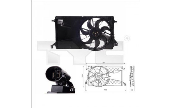 Cooling fan 820-0001 TYC