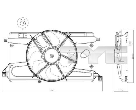 Cooling fan 820-0002 TYC
