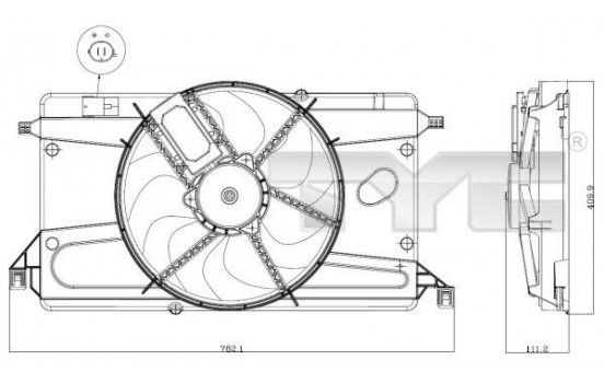 Cooling fan 820-0002 TYC