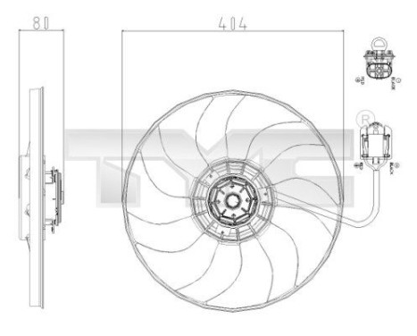 Cooling fan 825-0019 TYC