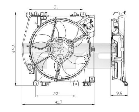 Cooling fan 828-0001 TYC