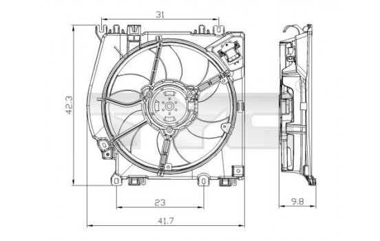 Cooling fan 828-0001 TYC