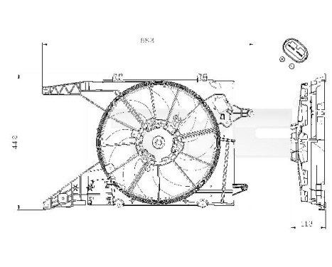 Cooling fan 828-0002 TYC