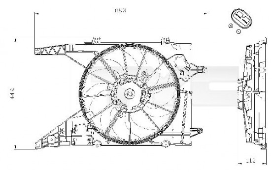 Cooling fan 828-0002 TYC