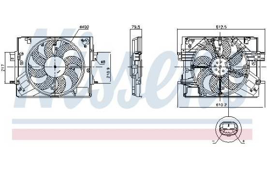 Cooling fan 850063 Nissens