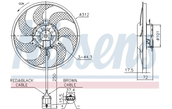 Cooling fan 850072 Nissens