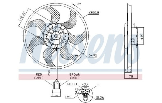 Cooling fan 850074 Nissens