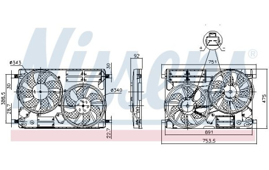 Cooling fan 850096 Nissens