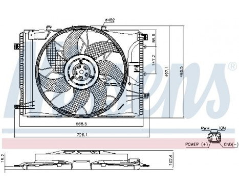 Cooling fan 85740 Nissens