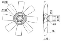 Cooling fan CFF 430 000S Mahle