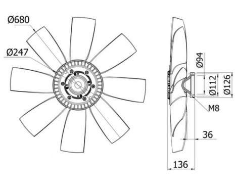 Cooling fan CFF 430 000S Mahle