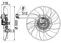 Cooling fan CFF 468 000P Mahle