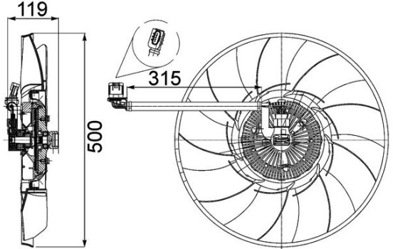 Cooling fan CFF 469 000P Mahle, Image 2