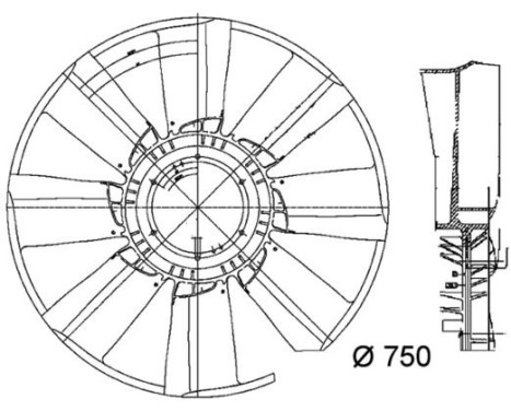 Cooling fan CFW 34 000P Mahle