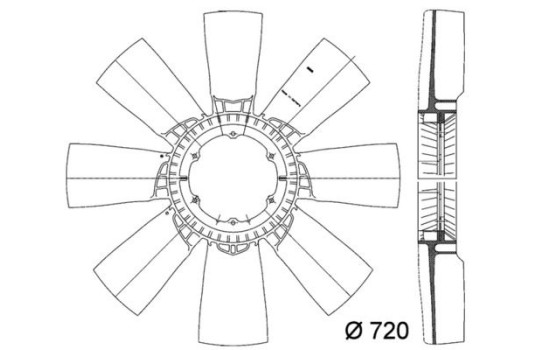 Cooling fan CFW 37 000P Mahle, Image 2