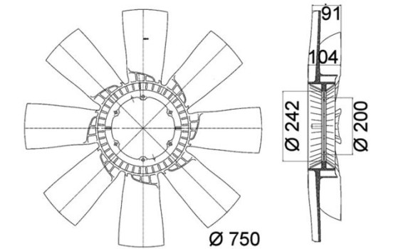 Cooling fan CFW 49 000P Mahle, Image 2