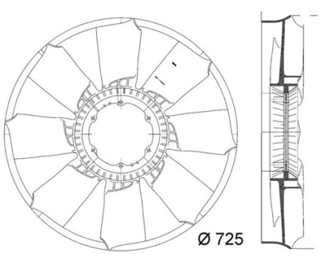 Cooling fan CFW 50 000P Mahle