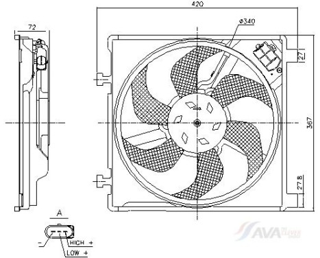 Cooling fan VN7554 Ava Quality Cooling