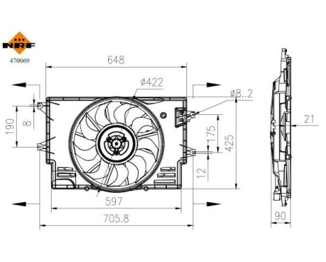 Cooling fan wheel 470069 NRF