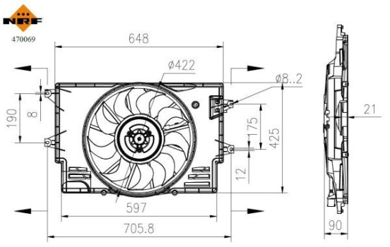Cooling fan wheel 470069 NRF
