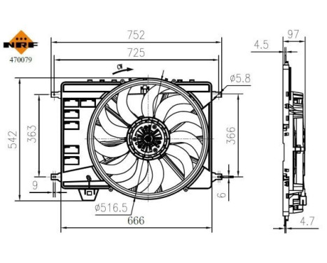 Cooling fan wheel 470079 NRF, Image 5