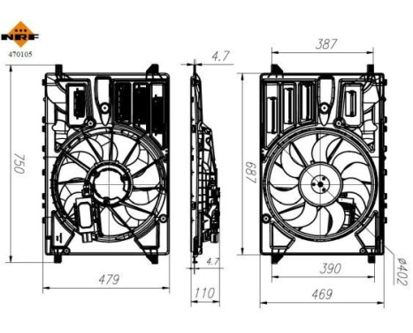Cooling fan wheel 470105 NRF, Image 5