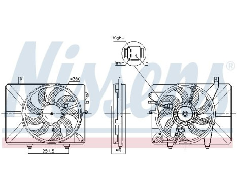 Cooling fan wheel 850052 Nissens