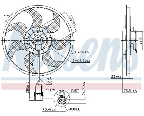 Cooling fan wheel 850070 Nissens