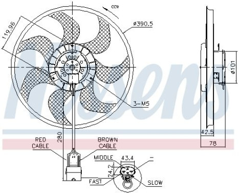 Cooling fan wheel 850074 Nissens