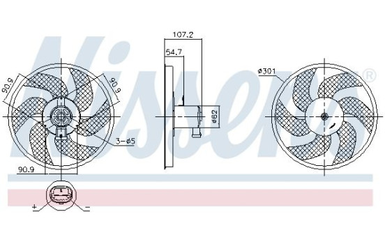 Cooling fan wheel 850084 Nissens
