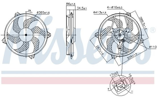 Cooling fan wheel 850093 Nissens