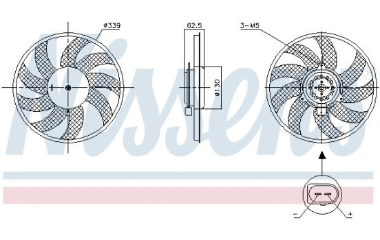 Cooling fan wheel 850105 Nissens