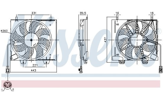 Cooling fan wheel 850125 Nissens