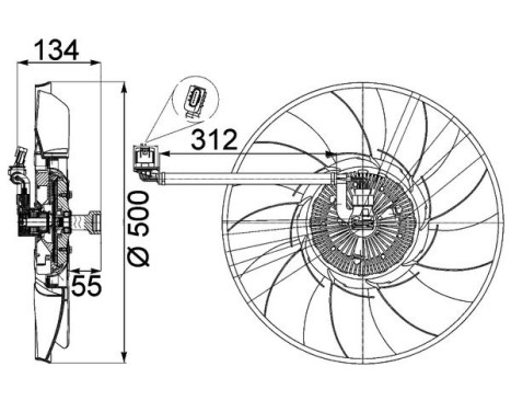 Cooling Fan Wheel CFF 467 000P Mahle, Image 3