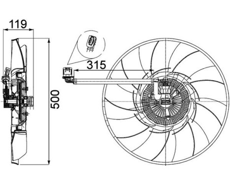 Cooling Fan Wheel CFF 469 000P Mahle, Image 2