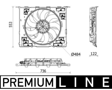 Cooling fan wheel CFF 542 000P Mahle