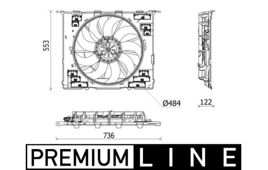 Cooling fan wheel CFF 542 000P Mahle