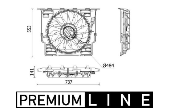 Cooling fan wheel CFF 543 000P Mahle
