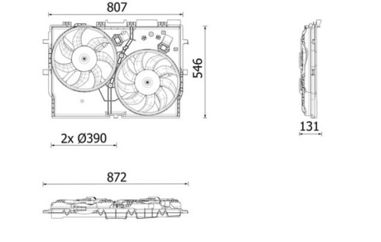 Cooling fan wheel CFF 627 000P Mahle