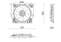 Cooling fan wheel CFF 645 000P Mahle