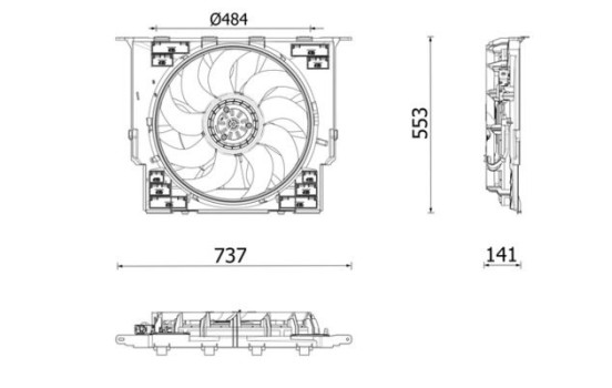 Cooling fan wheel CFF 645 000P Mahle