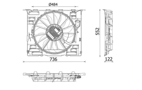 Cooling fan wheel CFF 646 000P Mahle