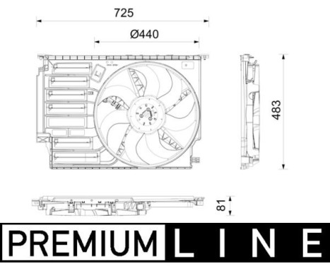 Cooling fan wheel CFF 665 000P Mahle